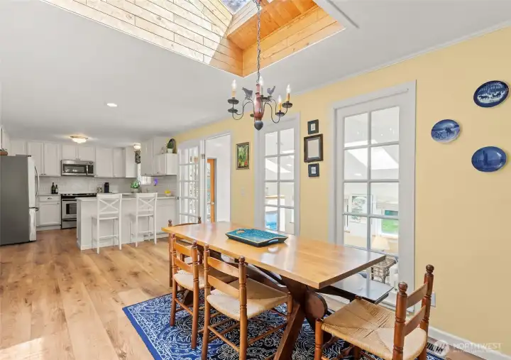 Dining room and kitchen are viewable from living room
