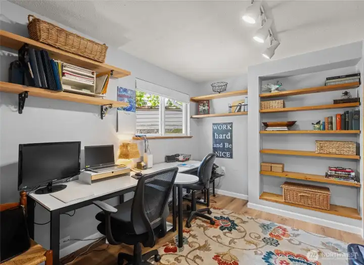A dedicated office is right off the dining room.  Lots of built-in storage!