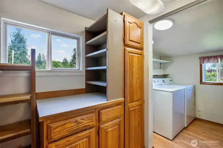 Panty/Laundry.  Opposite the washer/drying is a large opening perfect for that extra fridge or freezer