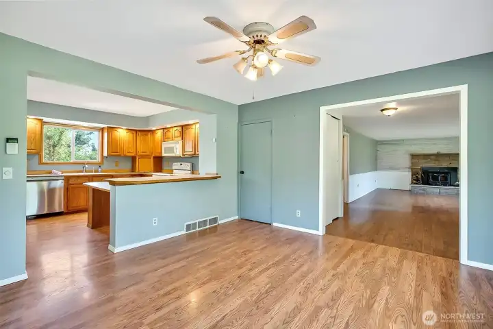 Formal Dining room leading to living room