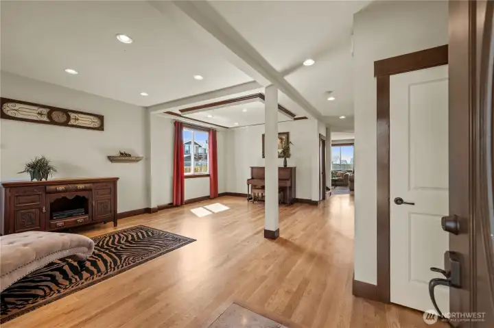 Beautiful millwork, crown molding, and thoughtful architectural details create a warm yet sophisticated atmosphere.
