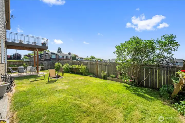 Enjoy a fully fenced backyard designed for relaxation.