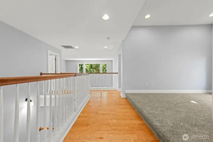 Lofted space on 2nd level..perfect play area, library, or sitting area