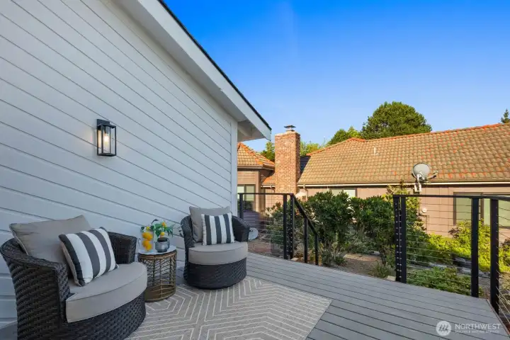Side deck off the main level.