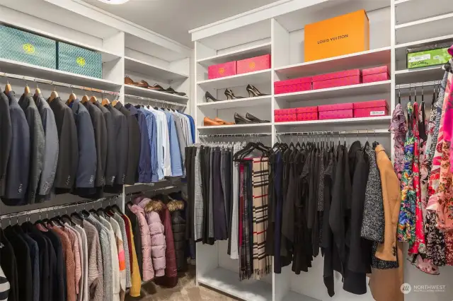 The Primary Closet has all the right spaces - and plenty of it!