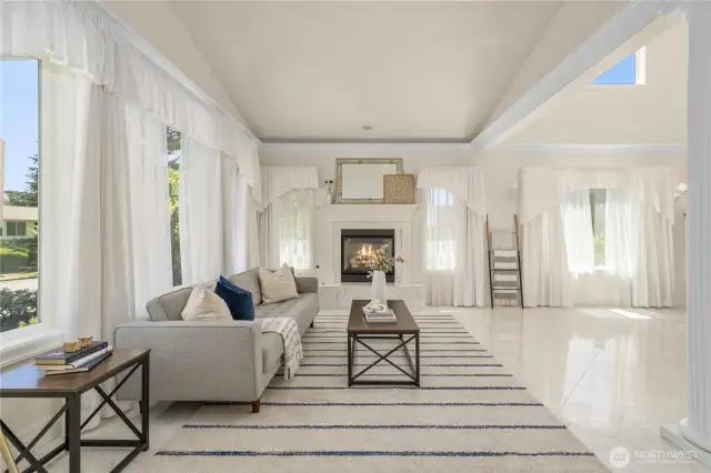 Cozy gas fireplace