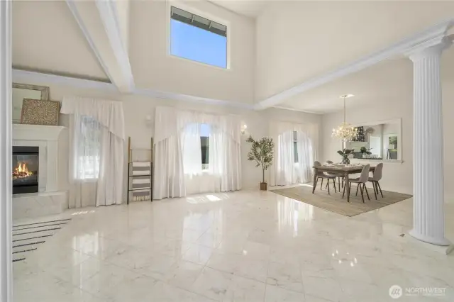 Bright and open with 20ft tall ceilings!