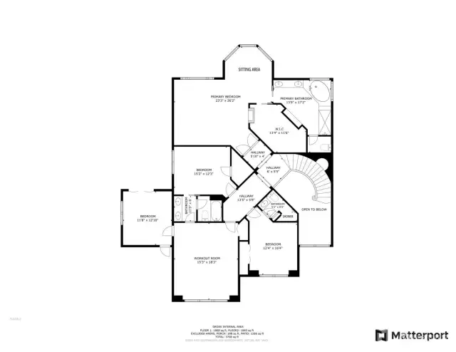 Upper level floor plan