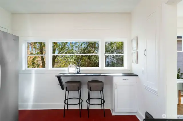 Bar Seating w/ Lovely View of Greenery