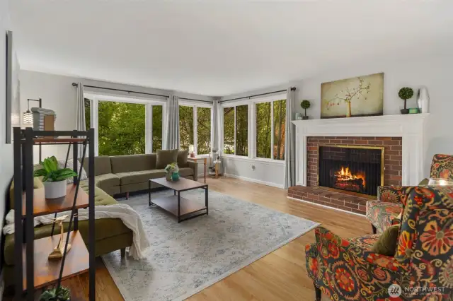 The living room with beautiful big picture windows!