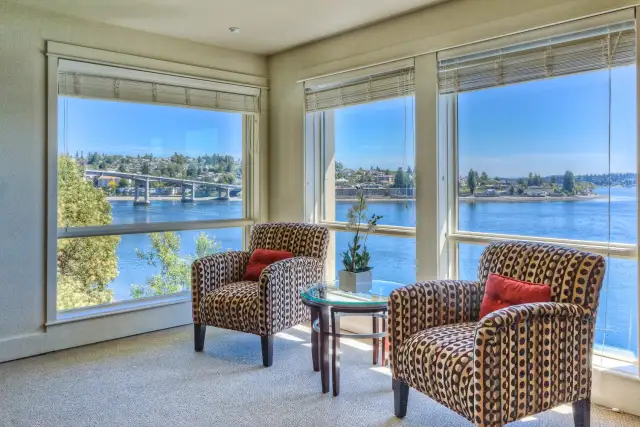 The lounge area with some of the best views in the Building!