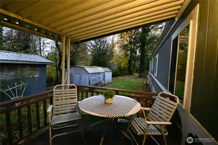 Private back yard with easy access to shop & outbuildings.