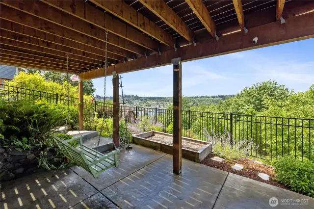 The slider takes you out to the view patio & raised garden