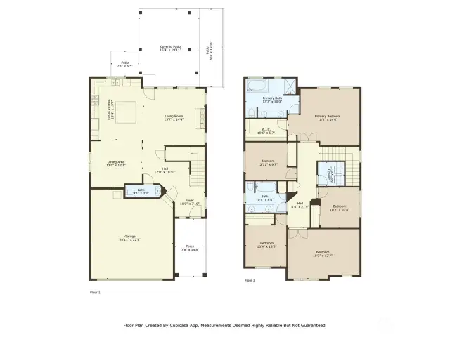 Floorplan.  Primary bedroom is located in the back of the house with views of the Valley.  Bonus room is currently used as a second primary bedroom.