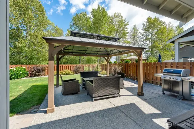 Patio with Gazebo - all weather, year around outdoor space ... a PNW must have!