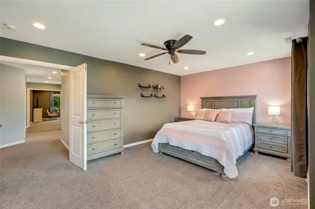 Large bonus room is currently being used as a second master.