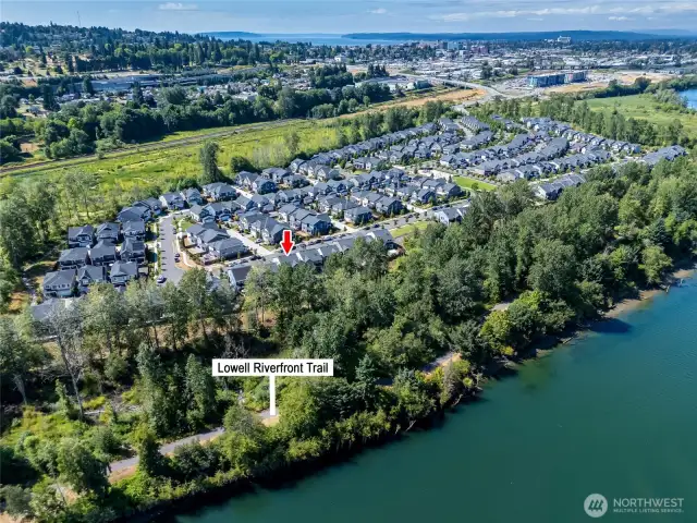 Walking trail surrounds the community.