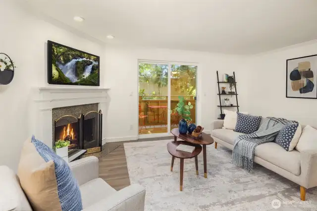 Cozy fireplace warms you on winter evenings