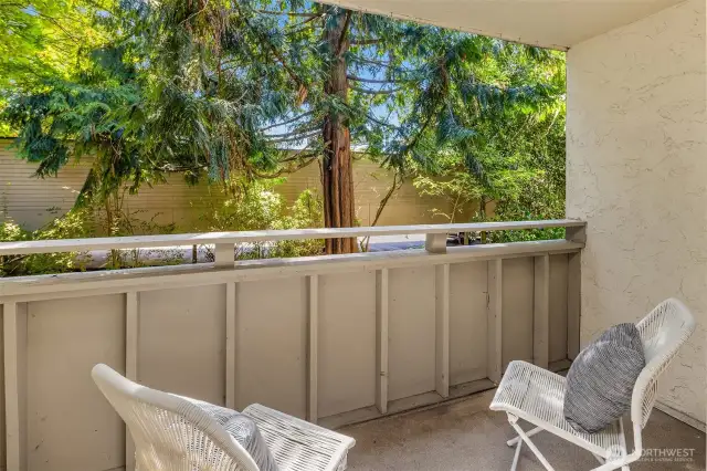 Primary bedroom deck.  Coffee anyone?