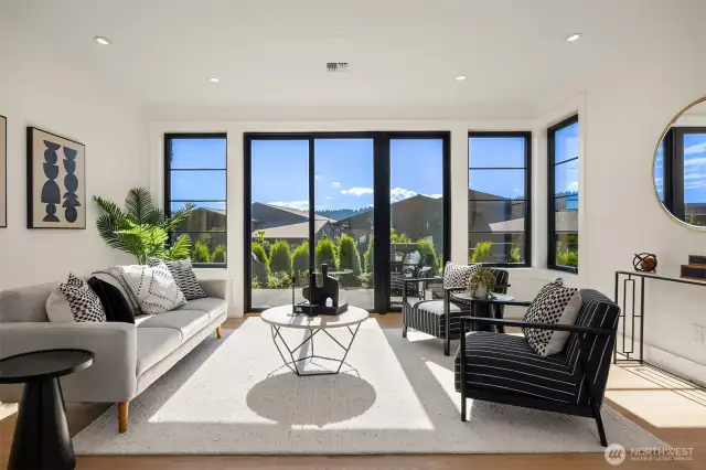 Large lower level flex room with walkout to patio