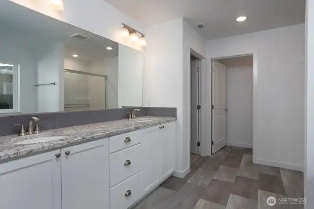 Previously built primary bathroom finish options