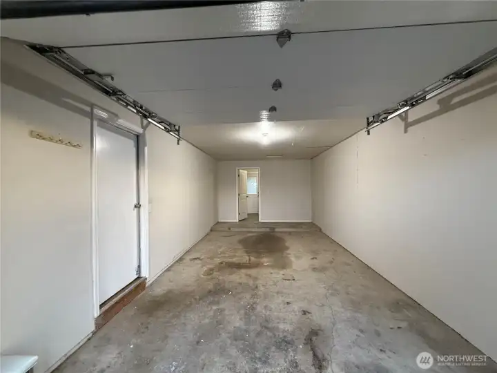 Extra-long one-car garage.