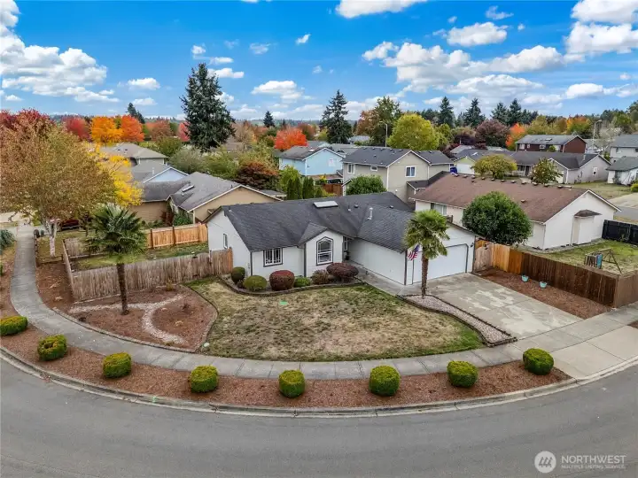 Nicely landscaped for easy maintenance.