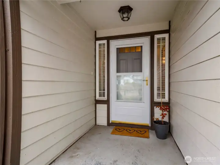 A storm door keeps you safe and cozy.