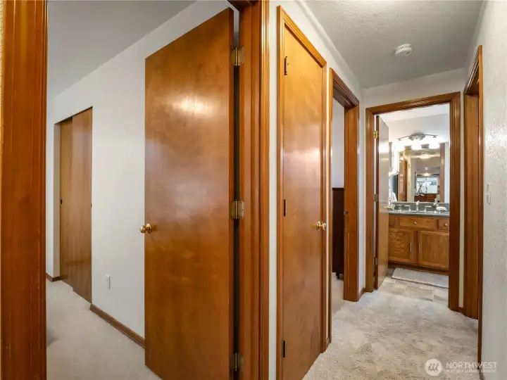 The sleeping quarters are privately located towards the left end of the home.