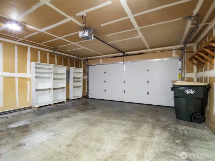 Large two-car garage.