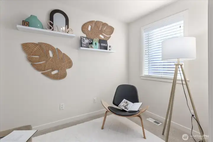 Primary bedroom nook for reading, storage, office, you name it!