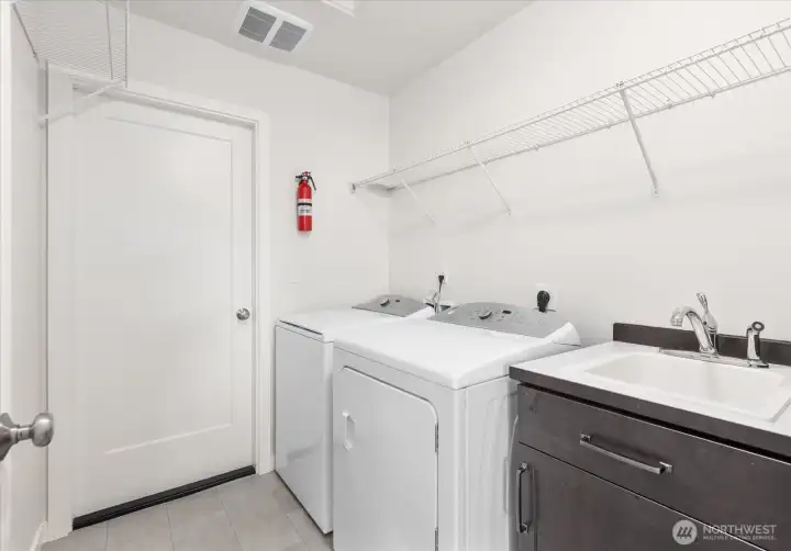 Laundry on upper floor.