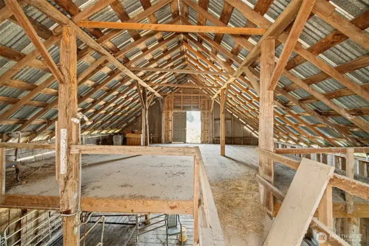 New supports for the barn, loft and roof.