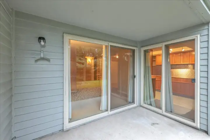 Back patio! Two sliders to inside.