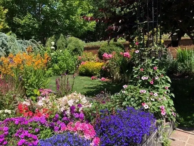 Side court yard in the spring and summer
