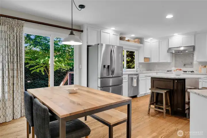 Kitchen with 2 eating spaces