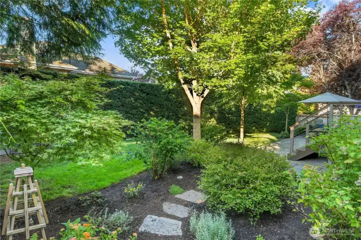Super Private Park-Like back yard with mature landscaping.