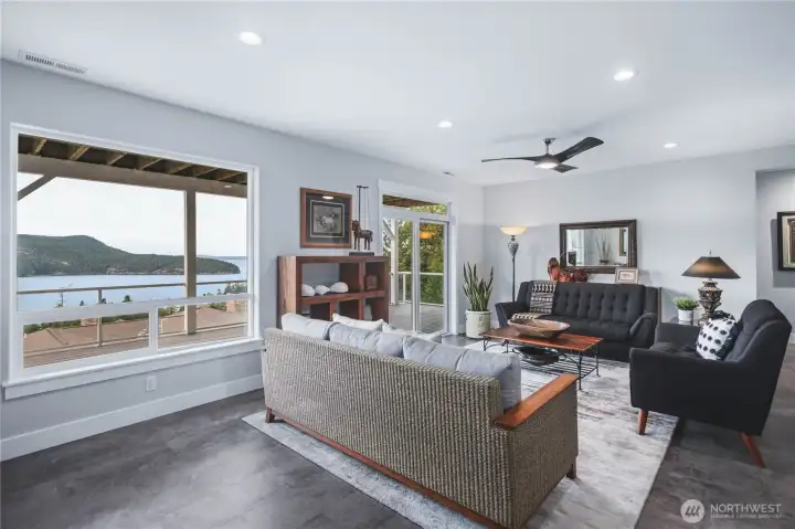 Lower Level Family Room with Private Deck