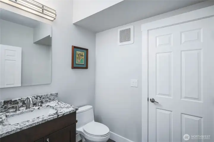 Half Bath Between Family Room and Workshop