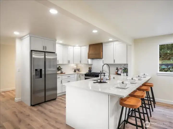 kitchen and barstools