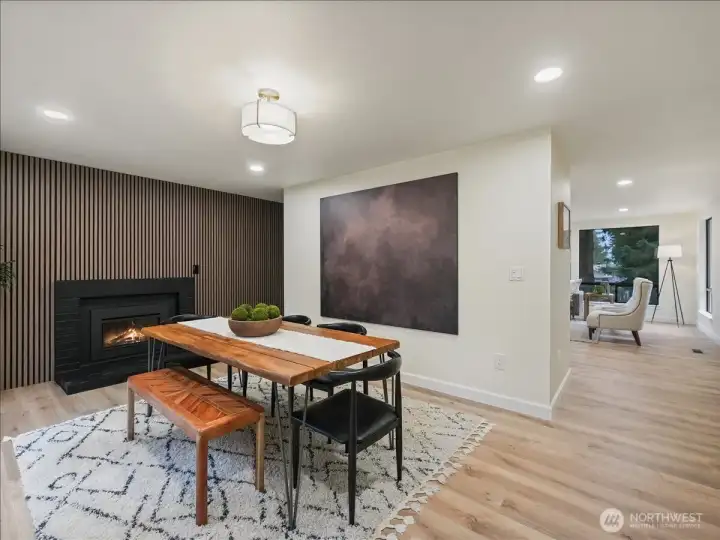 Dining room / bonus living and fireplace