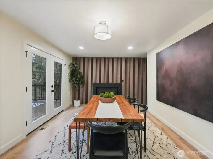 Fireplace and feature wall