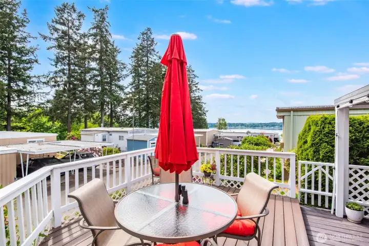 Start your mornings with coffee on the expansive raised deck and end your evenings soaking in gorgeous Puget Sound sunsets and colorful Pacific Northwest skies. Start your mornings with coffee on the expansive raised deck and end your evenings soaking in gorgeous Puget Sound sunsets and colorful Pacific Northwest skies.