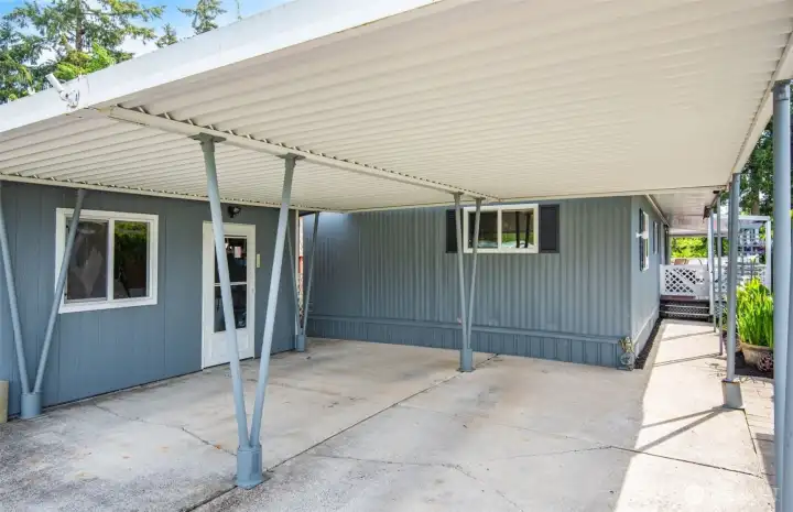 Covered side-by-side 2-car parking offers easy everyday access and protection from the Pacific Northwest weather year-round. Covered side-by-side 2-car parking offers easy everyday access and protection from the Pacific Northwest weather year-round.