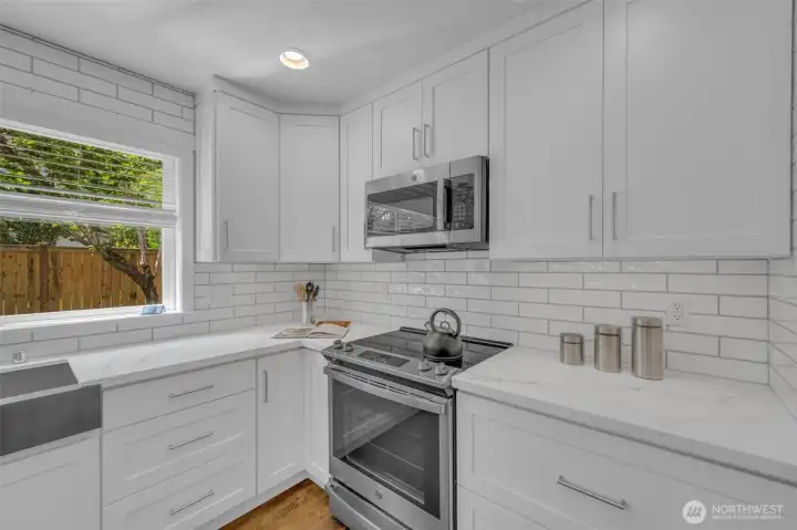 Newer stainless steel appliances in this beautifully remodeled dream kitchen with walk in pantry Newer stainless steel appliances in this beautifully remodeled dream kitchen with walk in pantry