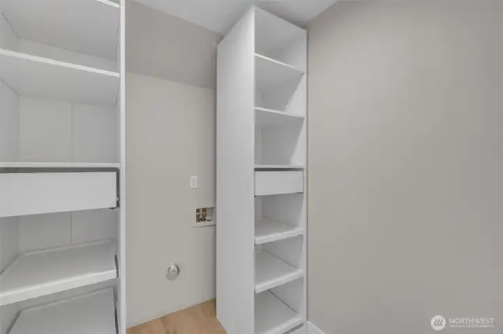 Upstairs laundry room with extra storage - washer and dryer not included Upstairs laundry room with extra storage - washer and dryer not included
