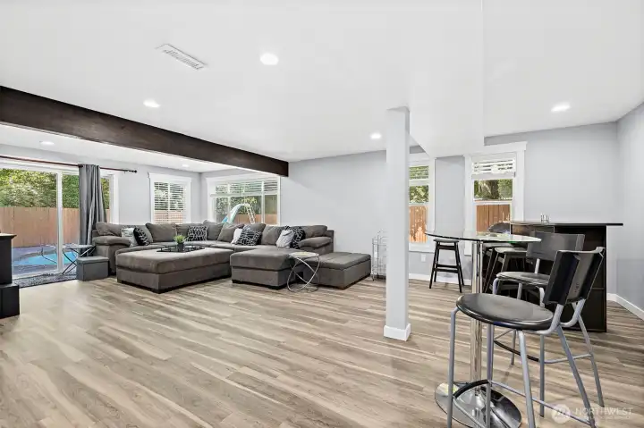 family room in lower level