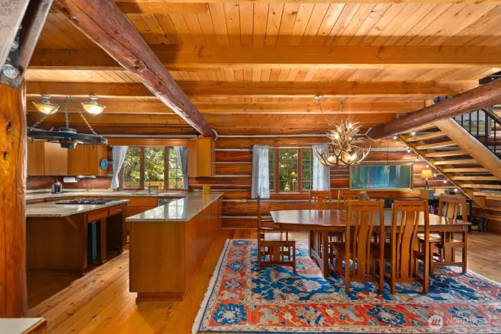 Custom light fixtures throughout the home, including this amazing antler light fixture over the dining table. Custom light fixtures throughout the home, including this amazing antler light fixture over the dining table.