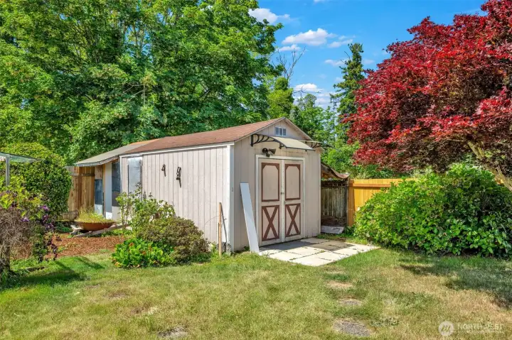 Extra space with a storage shed