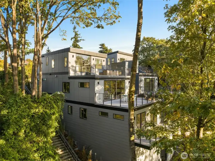 Buried in a sea of green, offering a peaceful respite